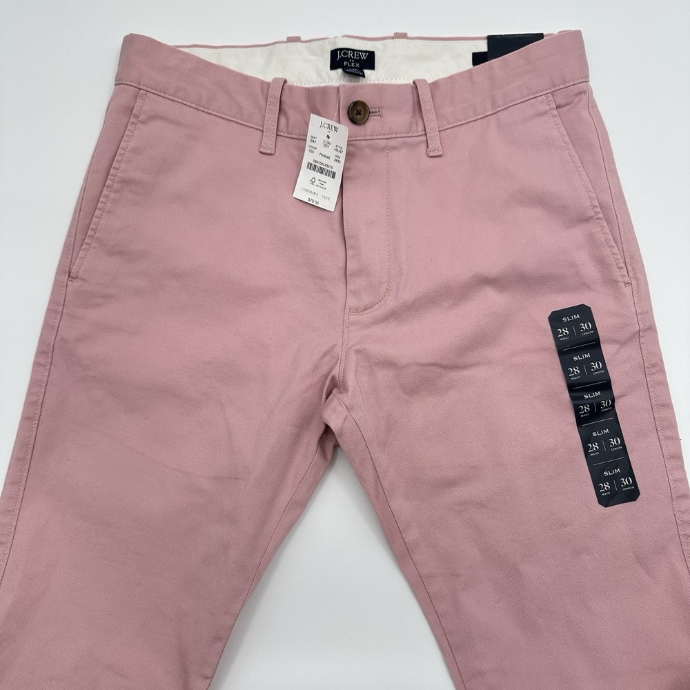 J‎ Crew Flex Slim Fit Flex Chino Pants Pink Men's W28 L30 28X30 NWT Style H3167